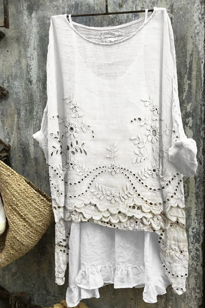 Diane – Tunique brodée à ourlet double