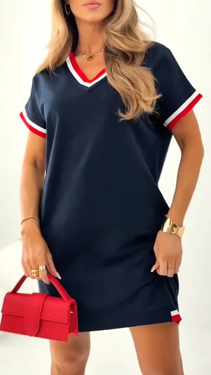 Félicie – Robe décontractée avec ourlet contrasté