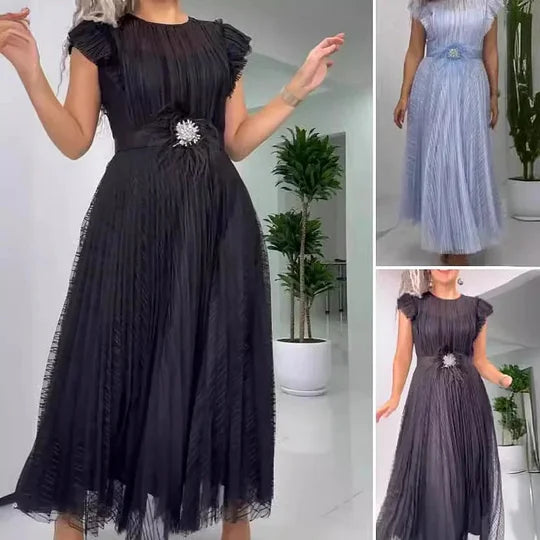 Aveline – Robe en mousseline de soie élégante