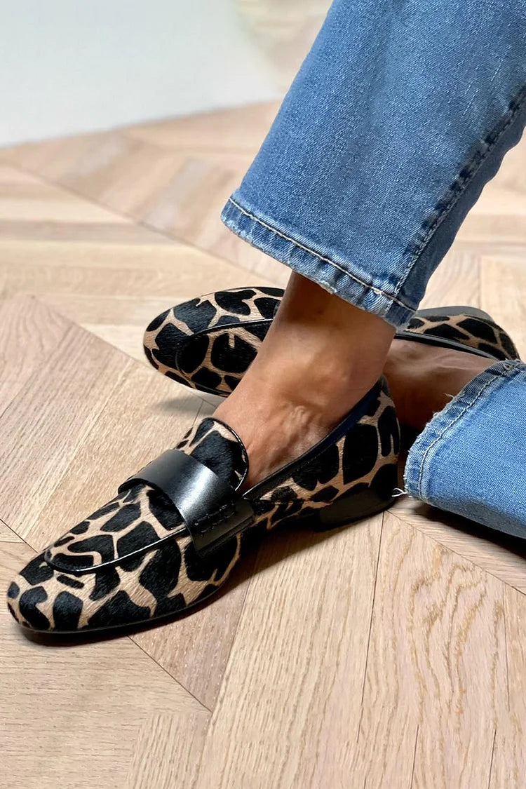 Camille - Mocassins cosy et chics à motif vache