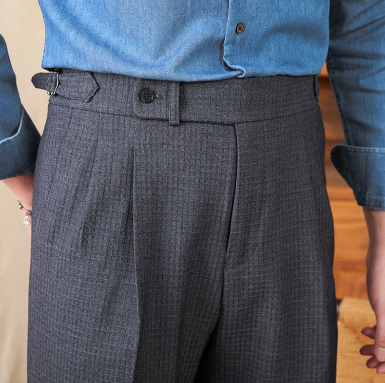 Cagliari Waffle Seersucker Pleated Bermudas