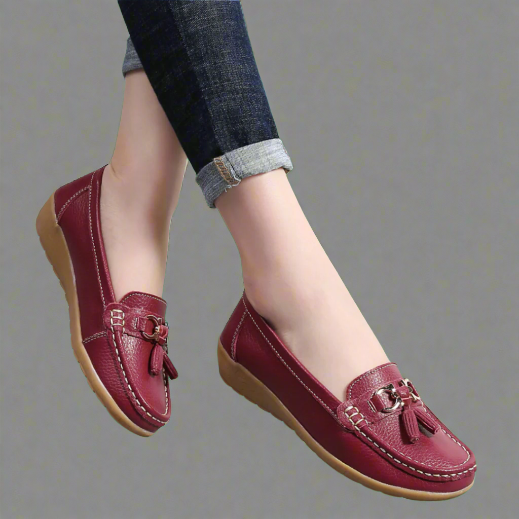 Wivine - Mocassins en cuir confortables faits à la main