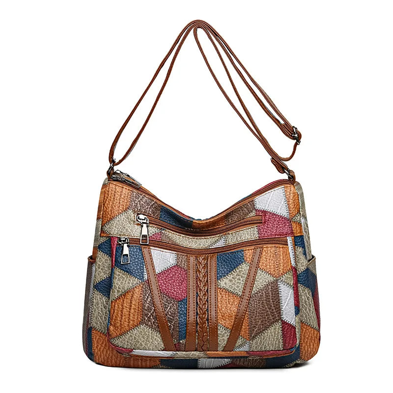 Dora – Sac à main patchwork en cuir végétal