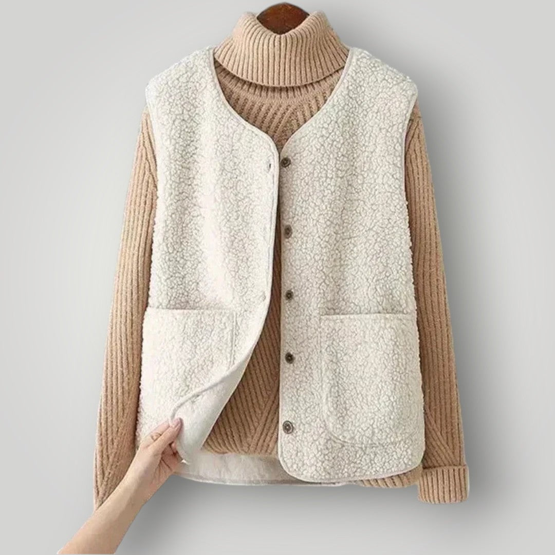 Rafaëlla – Gilet en laine polyvalent et chic
