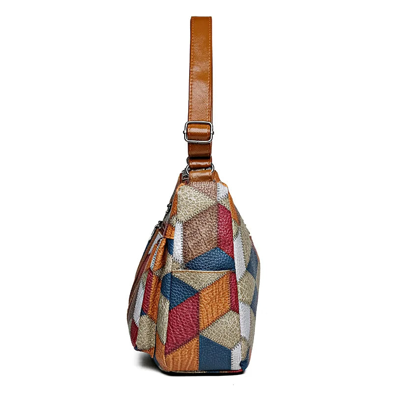 Dora – Sac à main patchwork en cuir végétal