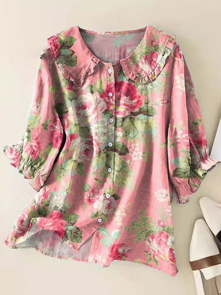 Nolwenn – Chemisier vintage à col Claudine