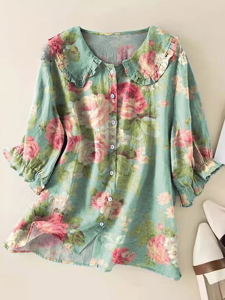 Nolwenn – Chemisier vintage à col Claudine