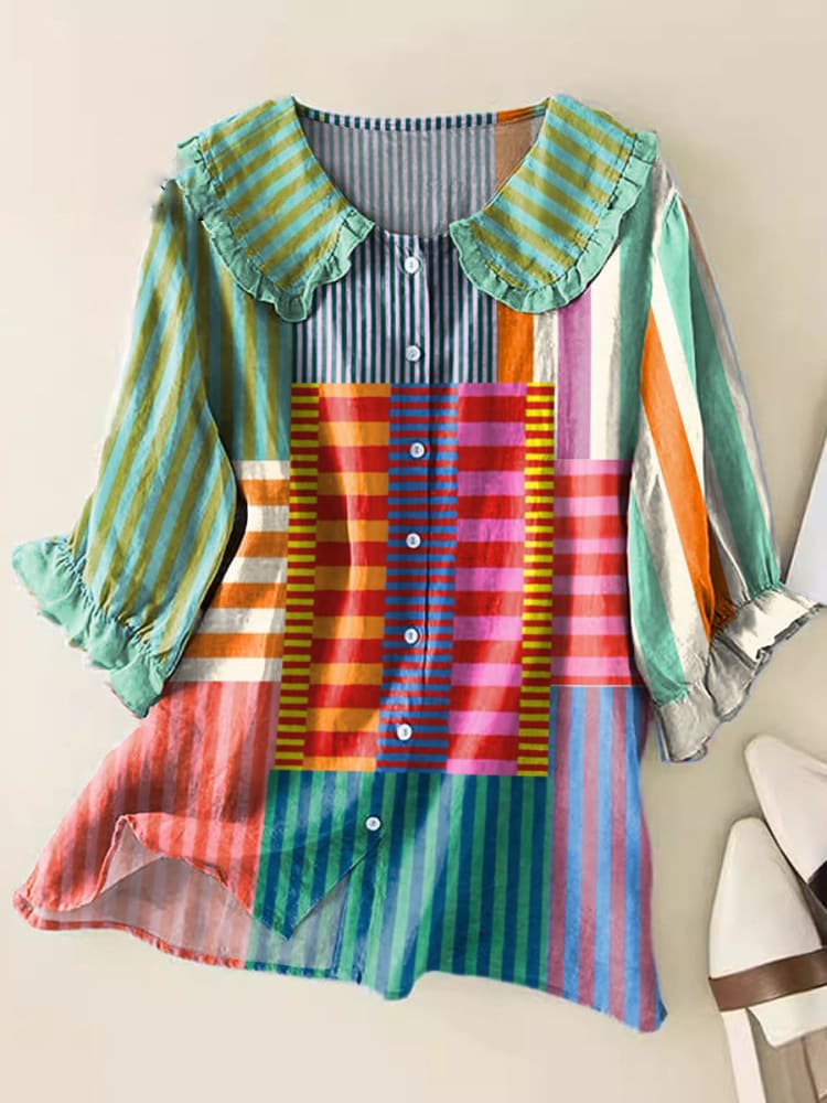 Thaïs – Chemisier vintage à col Claudine