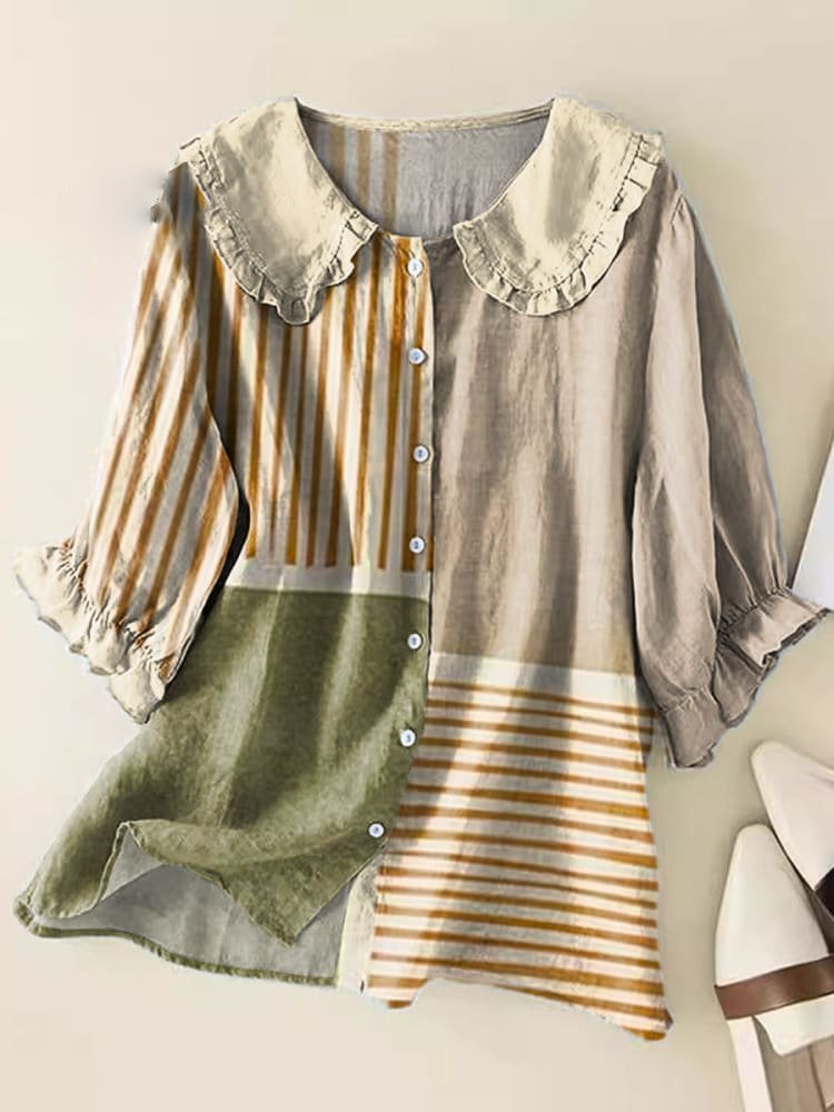 Simone – Chemisier vintage à col Claudine