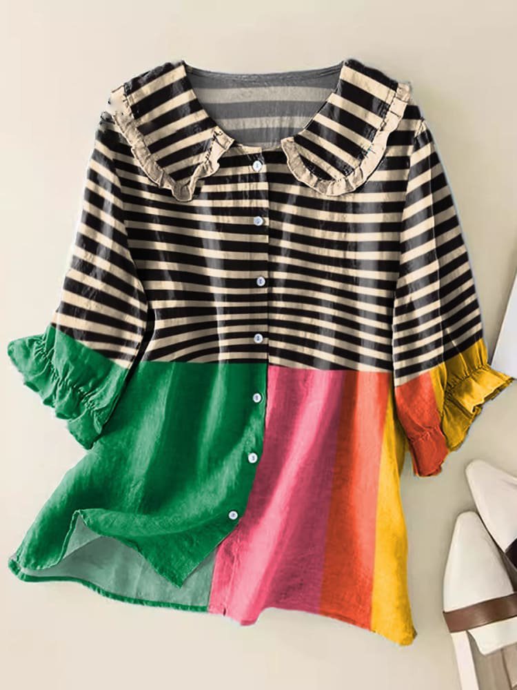 Isoline – Chemisier vintage à col Claudine