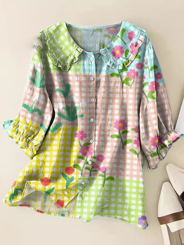 Garance – Chemisier vintage à col Claudine