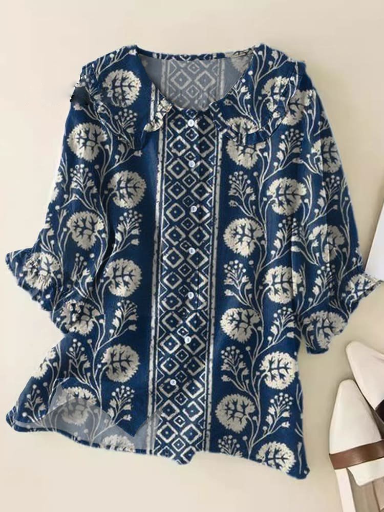 Cléophée – Chemisier vintage à col Claudine