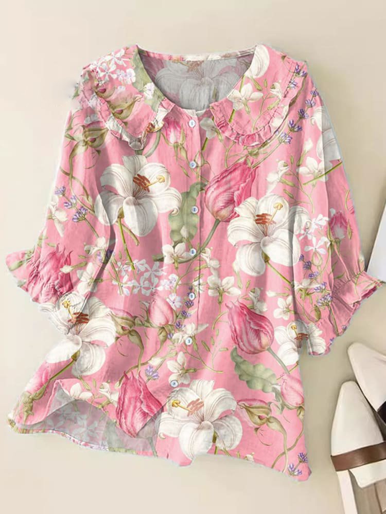 Gaëlle – Chemisier vintage à col Claudine