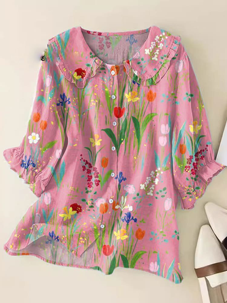 Léontine – Chemisier vintage à col Claudine