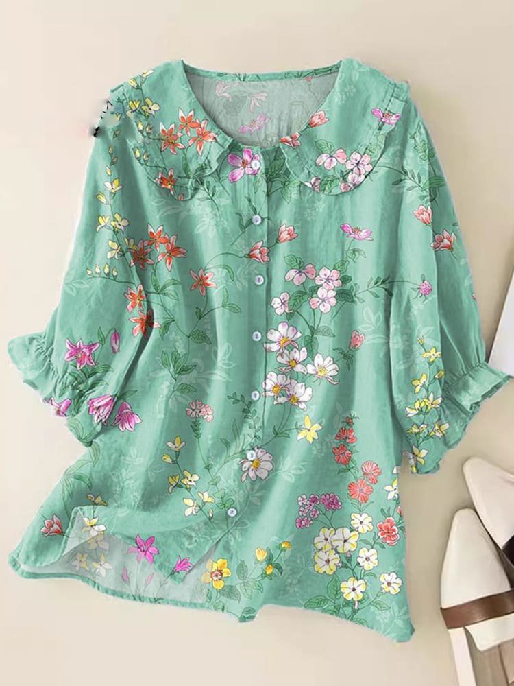 Ambre – Chemisier vintage à col Claudine