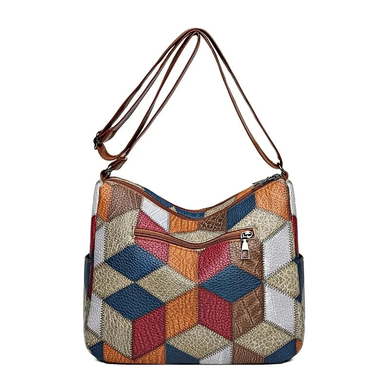 Dora – Sac à main patchwork en cuir végétal
