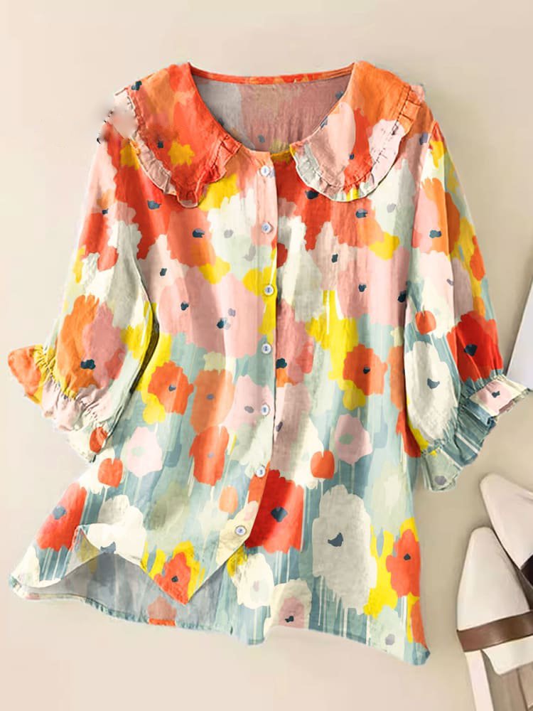 Eulalie – Chemisier vintage à col Claudine