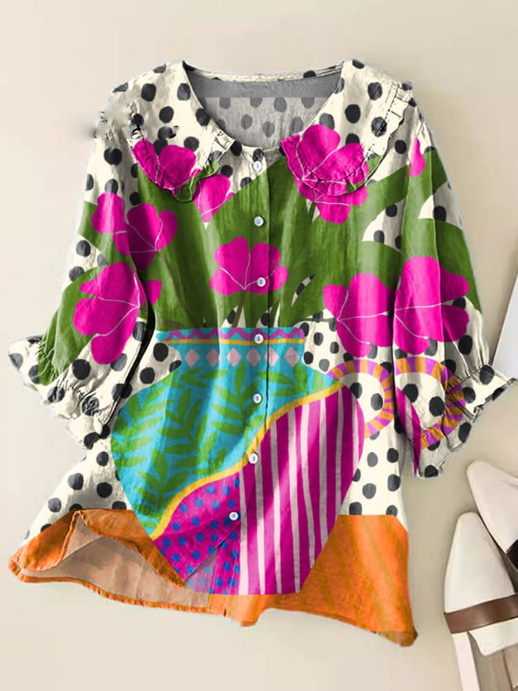 Lioré – Chemisier vintage à col Claudine