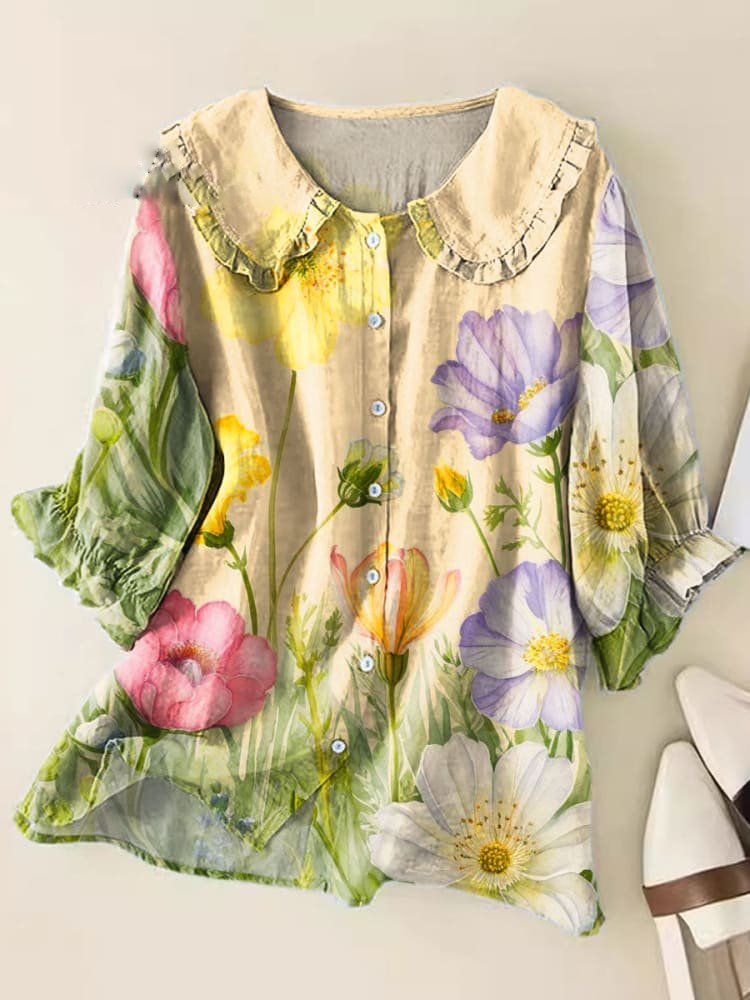 Blandine – Chemisier vintage à col Claudine