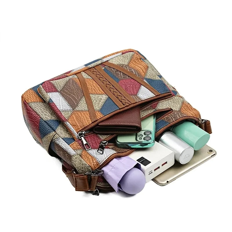 Dora – Sac à main patchwork en cuir végétal