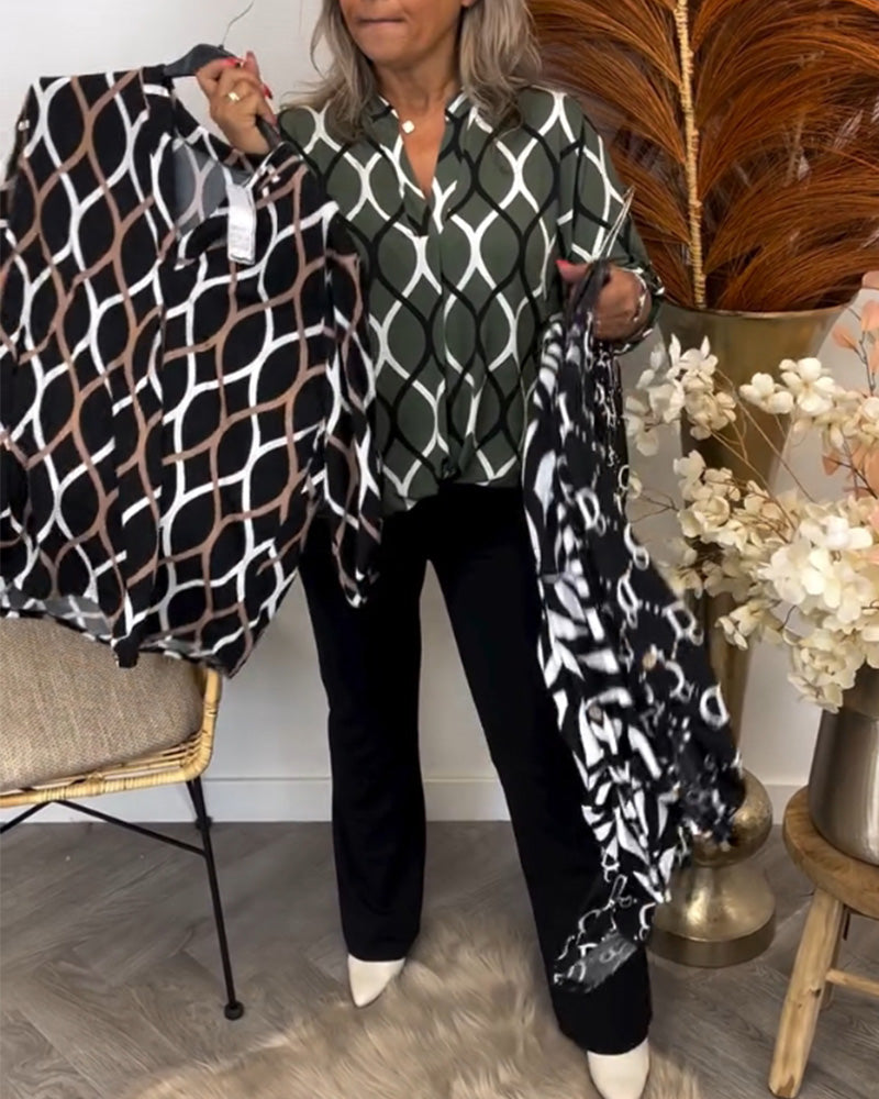 Hélène – Blouse à imprimé graphique