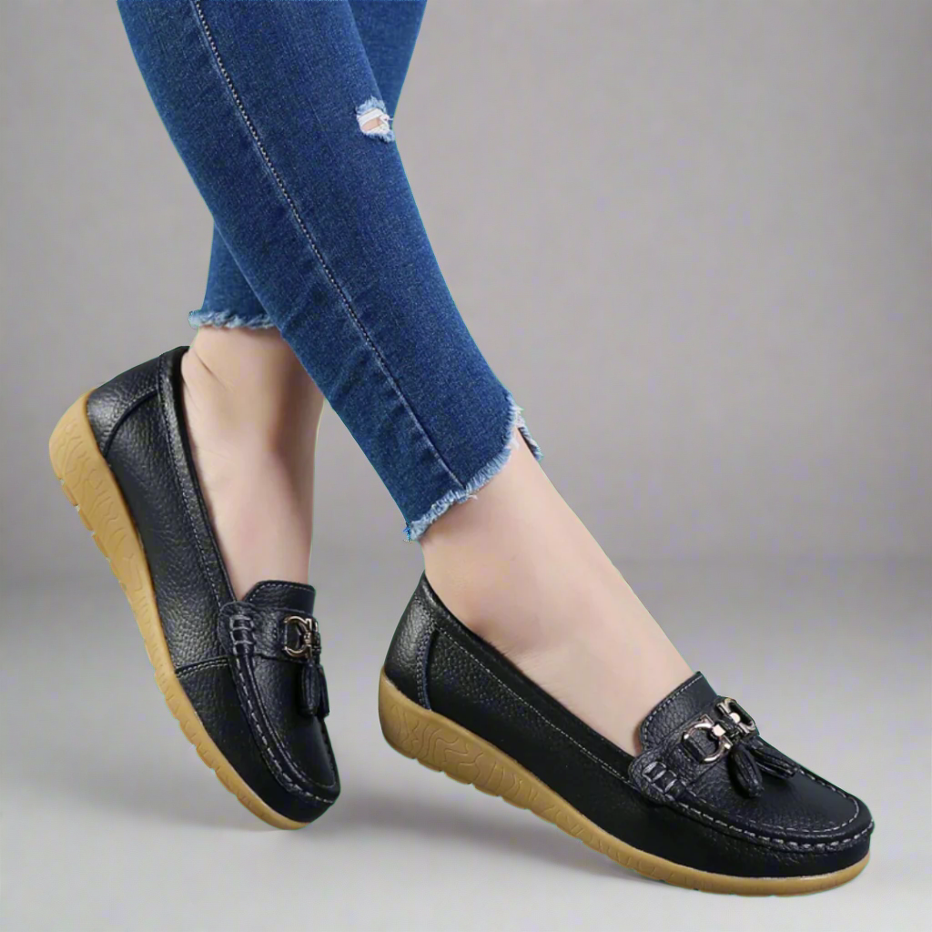 Wivine - Mocassins en cuir confortables faits à la main