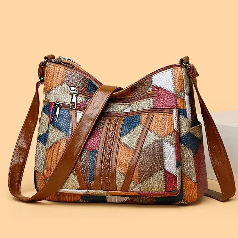 Dora – Sac à main patchwork en cuir végétal