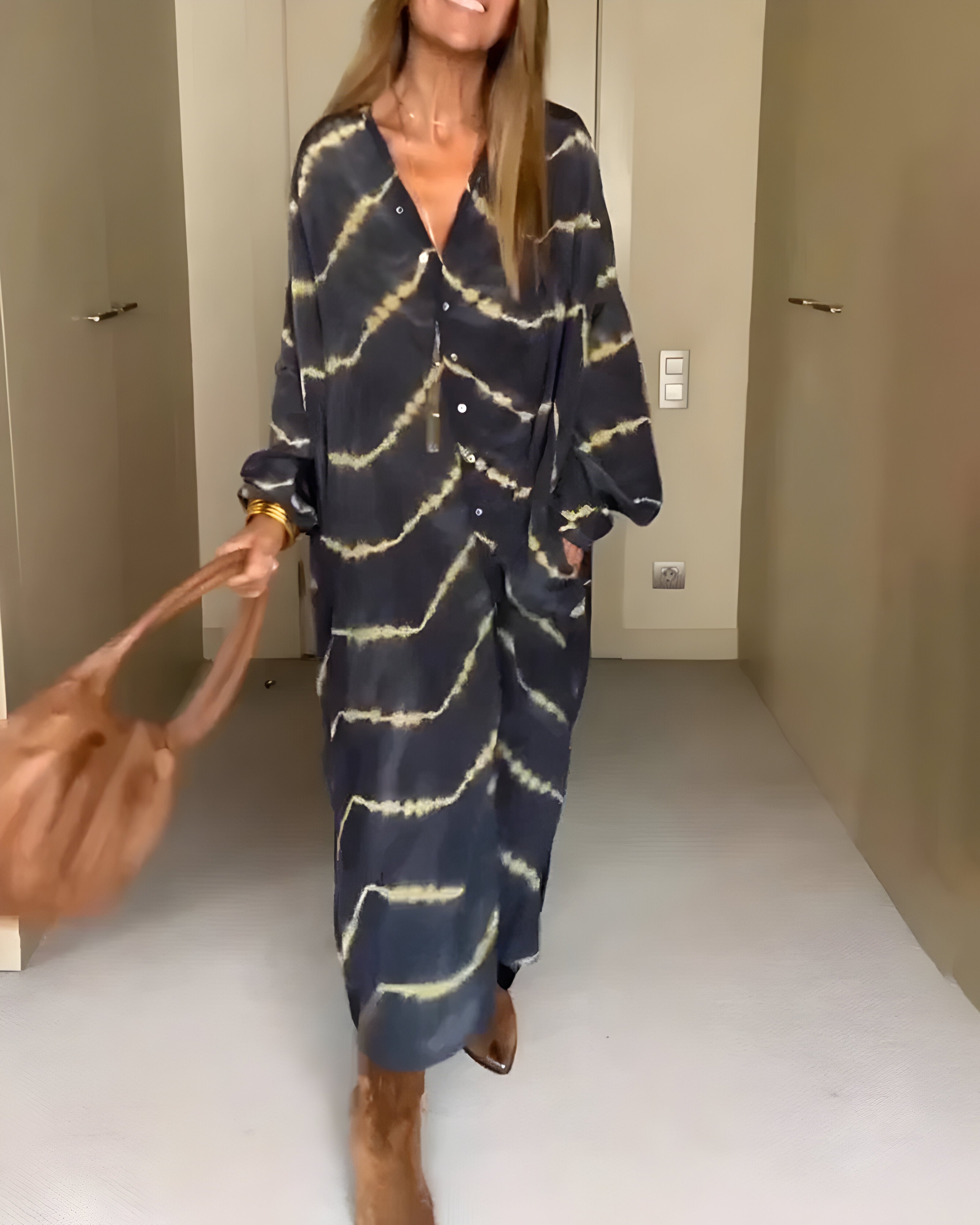 Véronique – Robe maxi bohème à rayures