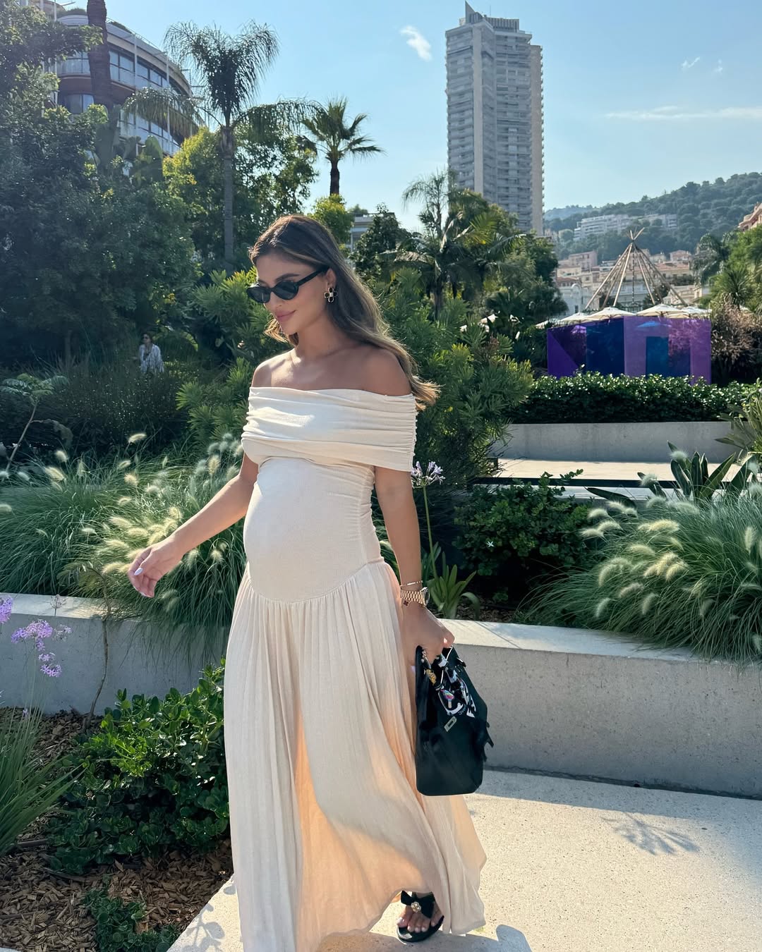 Anaëlle – Robe maxi plissée de maternité