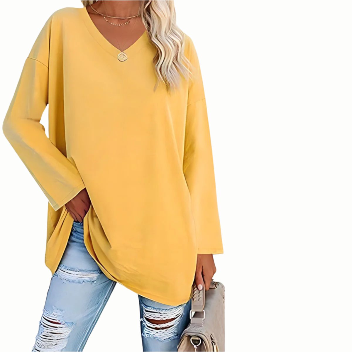 Jade - Pull à manches longues et col v