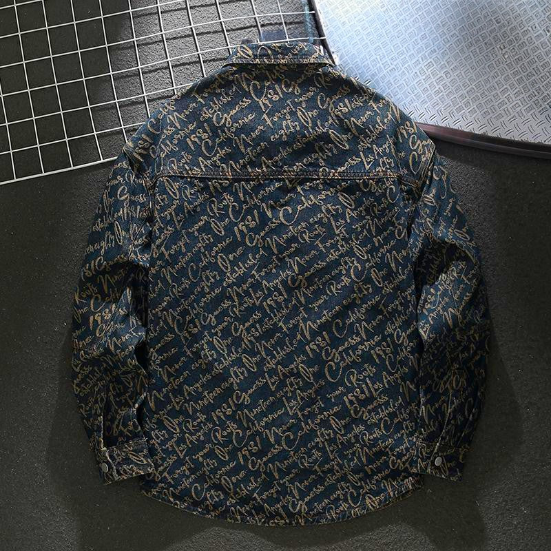 Sosthène - Veste en jean avec lettrage