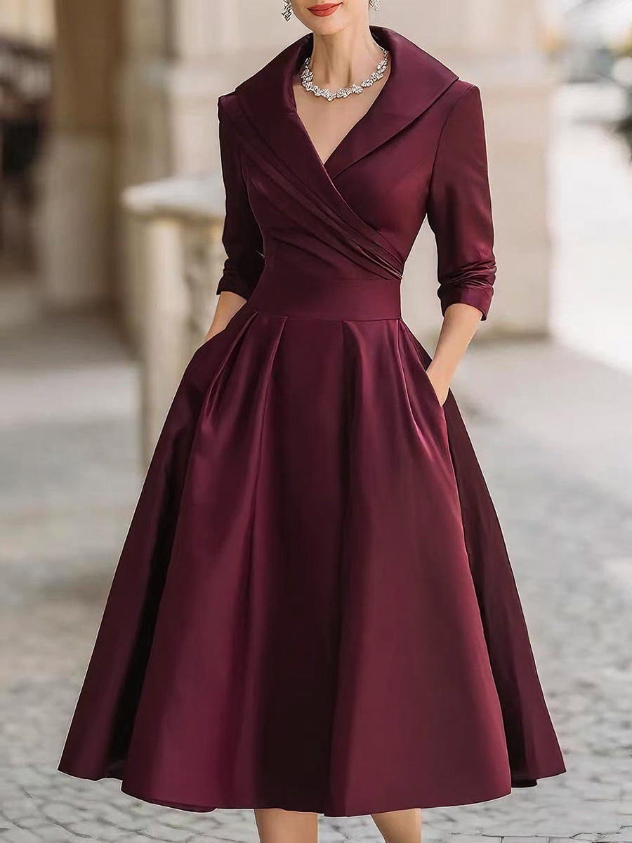 Édeline – Robe midi en satin