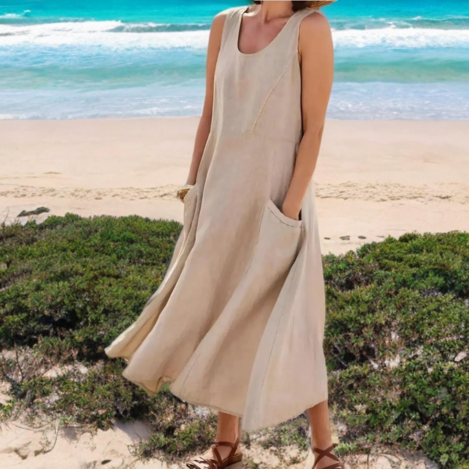 Ambrelys – Robe fluide sans manches avec poches