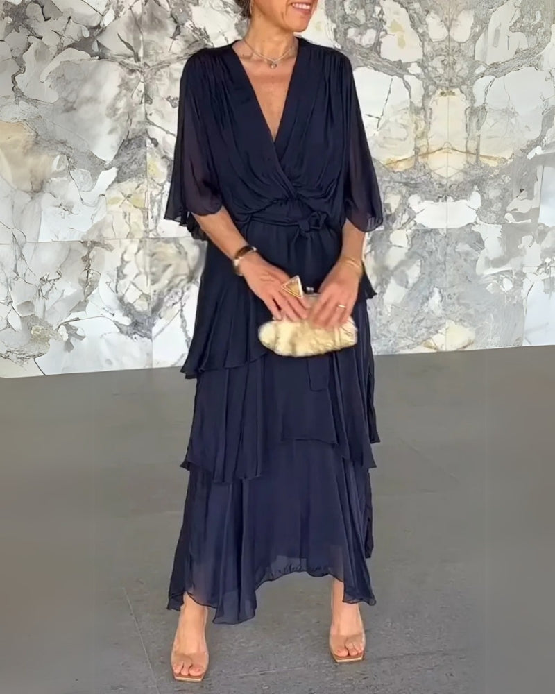 Pervenche - Robe élégante à plusieurs couches