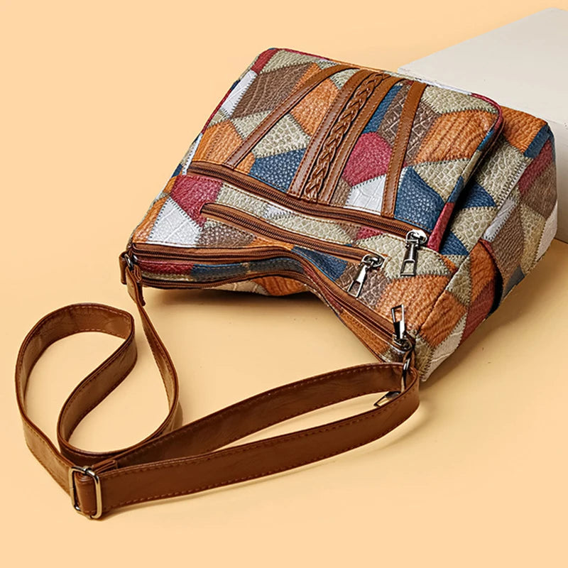 Dora – Sac à main patchwork en cuir végétal