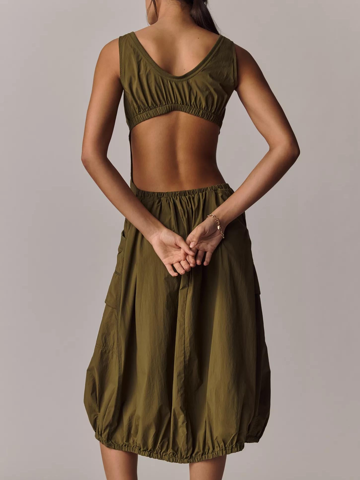 Vianne - Robe midi à ourlet boule avec poches