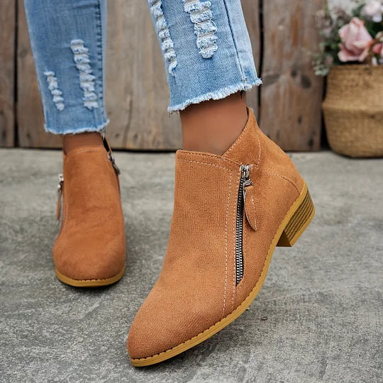 Ambreline – Bottines orthopédiques en cuir avec fermeture éclair