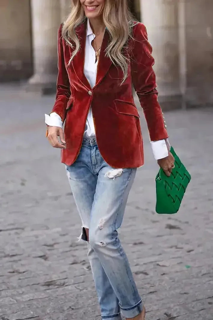 Laurette – Blazer en velours élégant