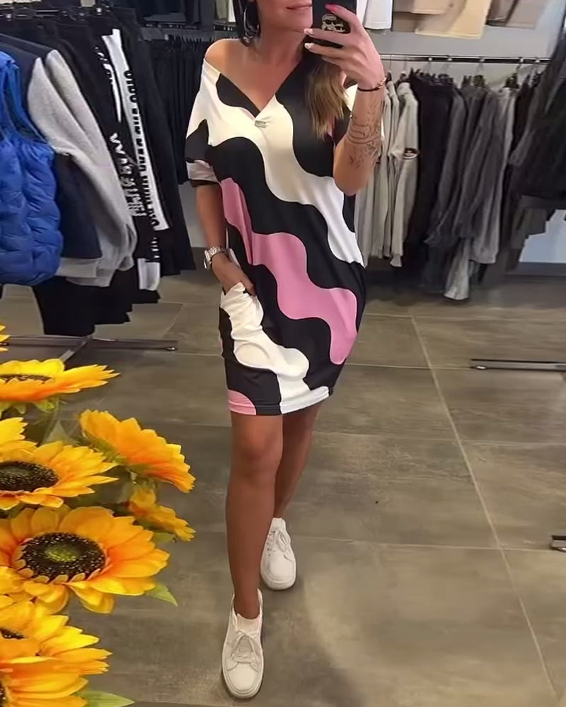 Gwendoline - Robe imprimée à col en v