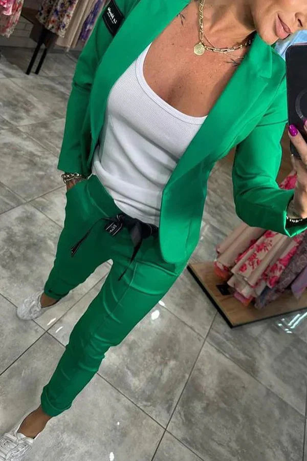 Candice – Ensemble blazer fluide et pantalon décontracté