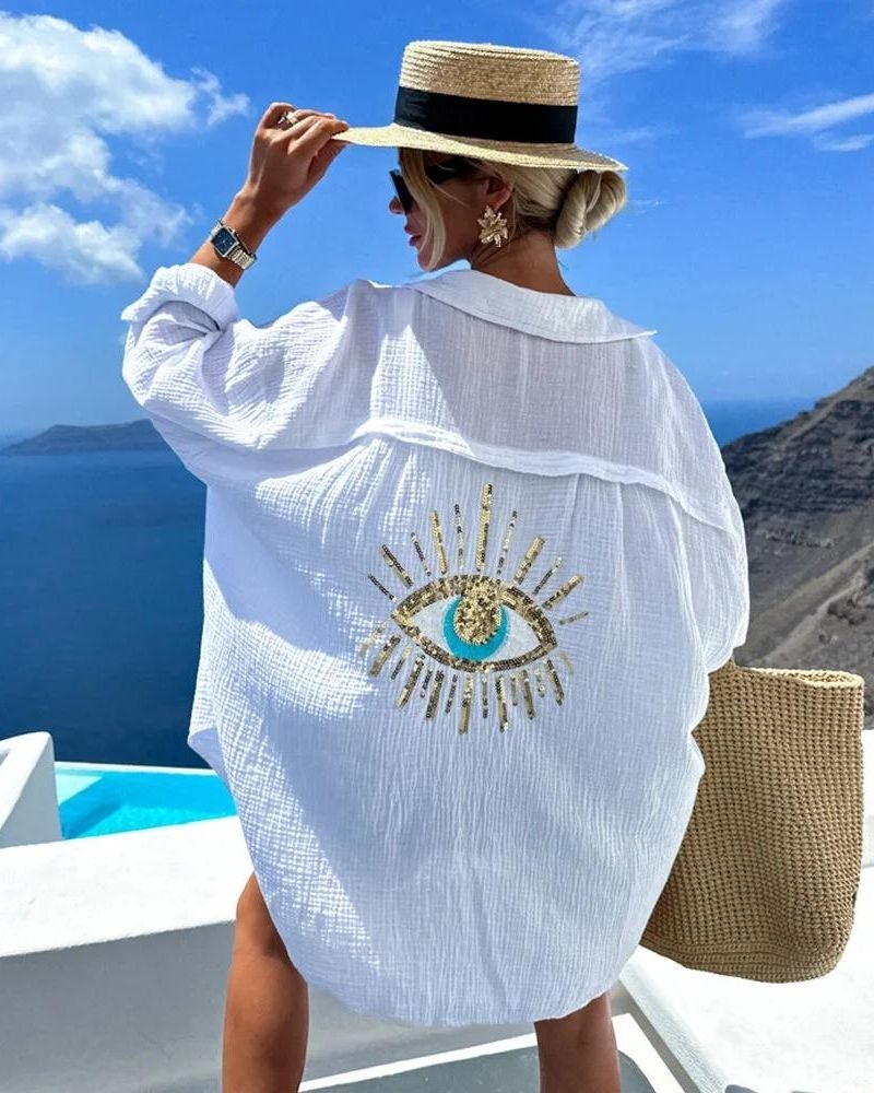 Solinea – Chemise décontractée brodée à sequins