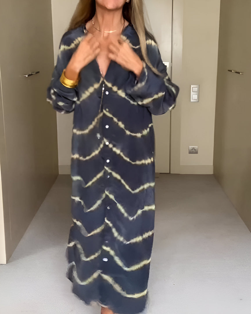 Véronique – Robe maxi bohème à rayures