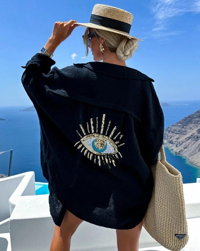 Solinea – Chemise décontractée brodée à sequins