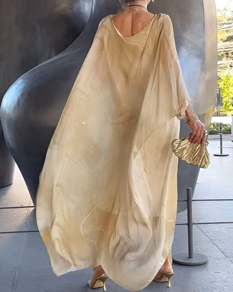 Romy – Robe longue en mousseline élégante et colorée