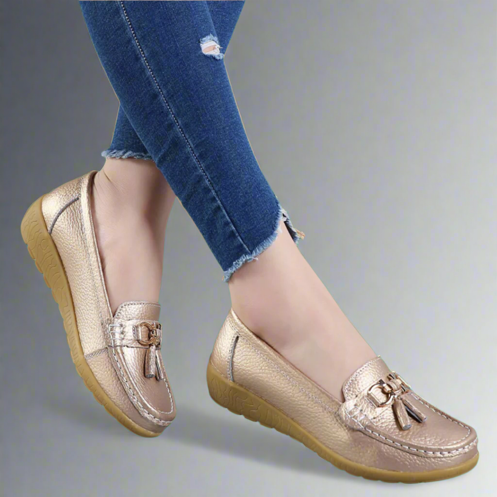 Wivine - Mocassins en cuir confortables faits à la main