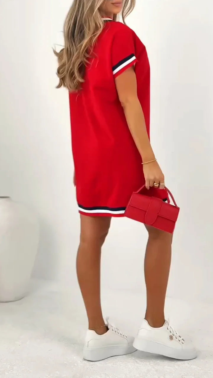 Félicie – Robe décontractée avec ourlet contrasté