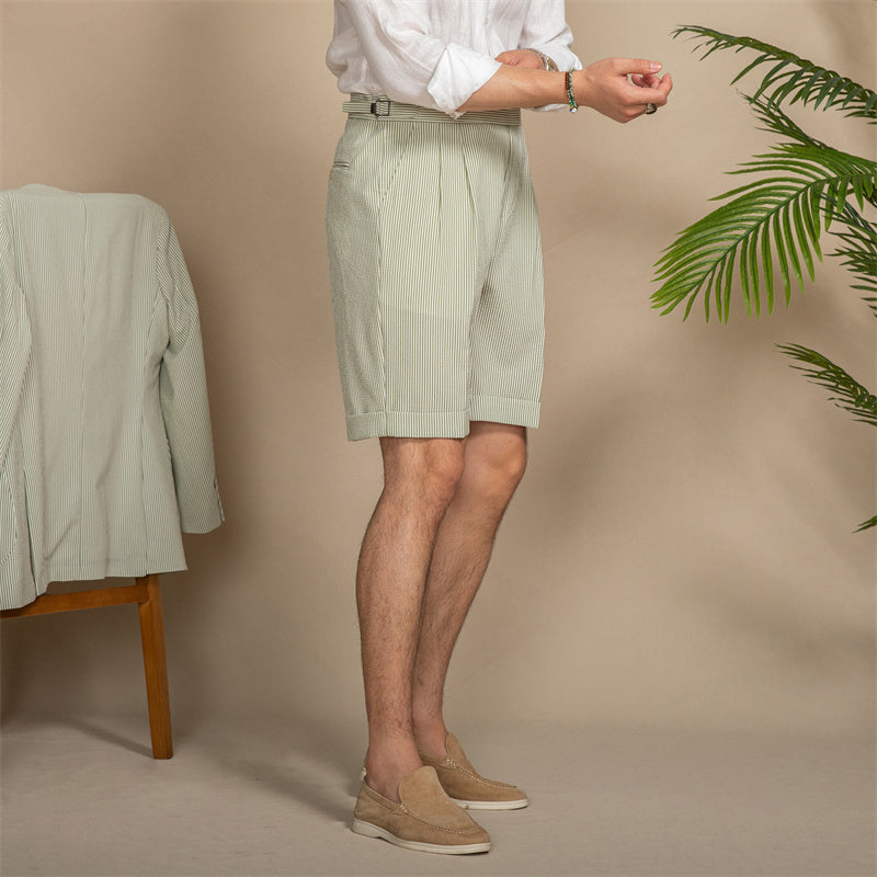 Corniglia Pinstripe Seersucker Bermudas