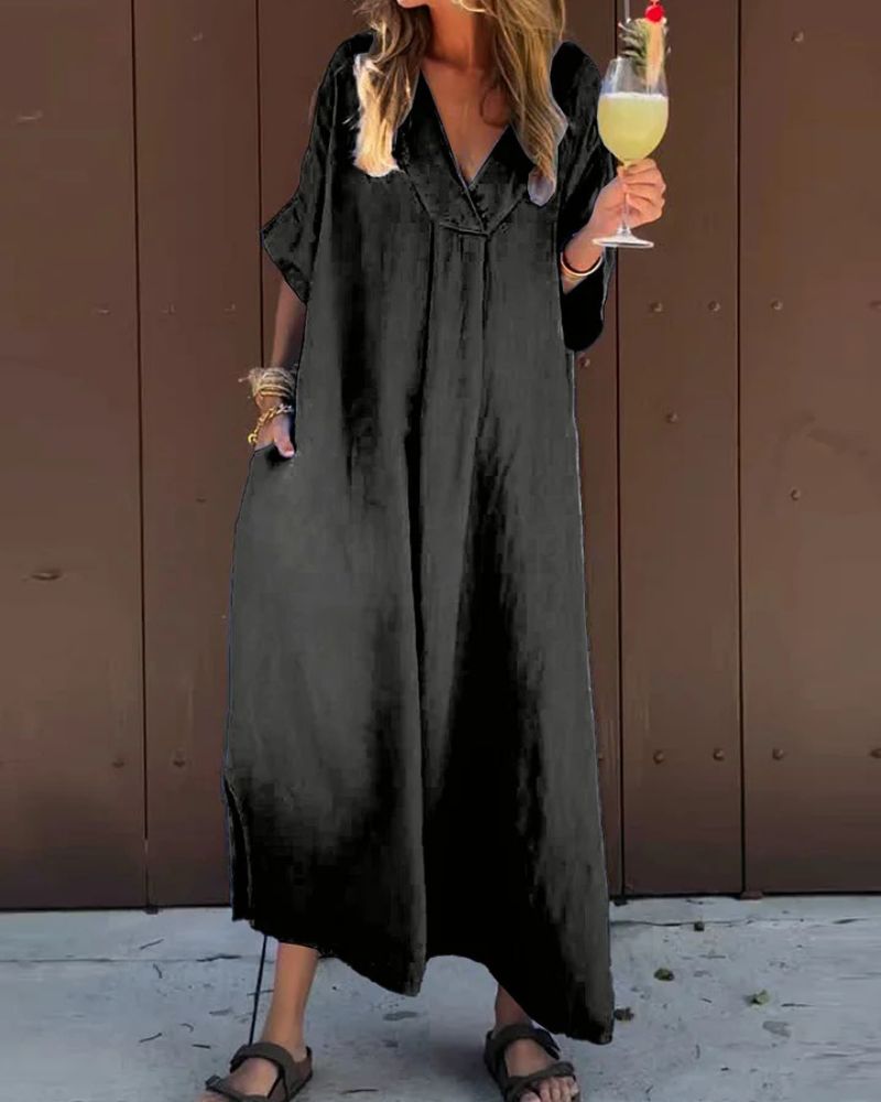 Blanche – Robe d'été en coton fluide