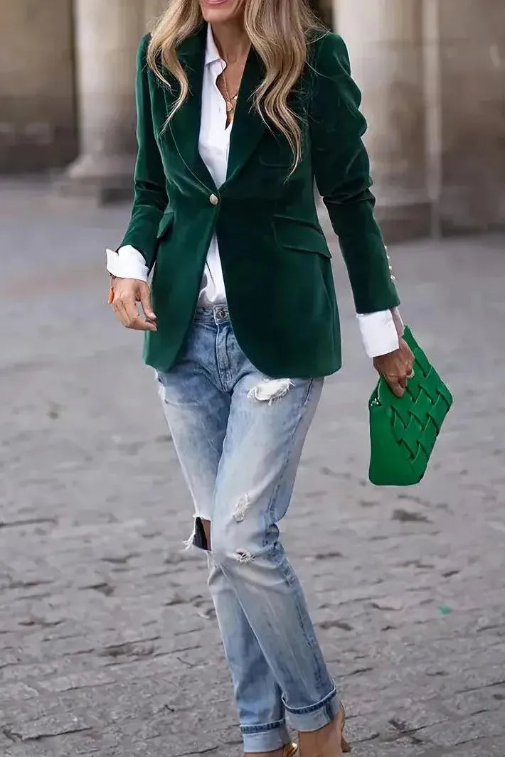 Laurette – Blazer en velours élégant