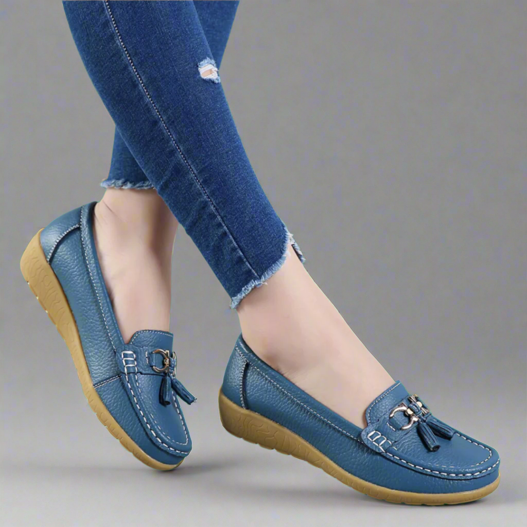 Wivine - Mocassins en cuir confortables faits à la main